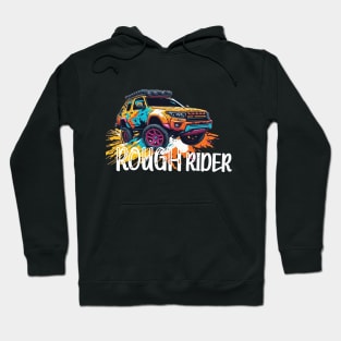 Off road Rough rider, off road adventure retro design. Hoodie